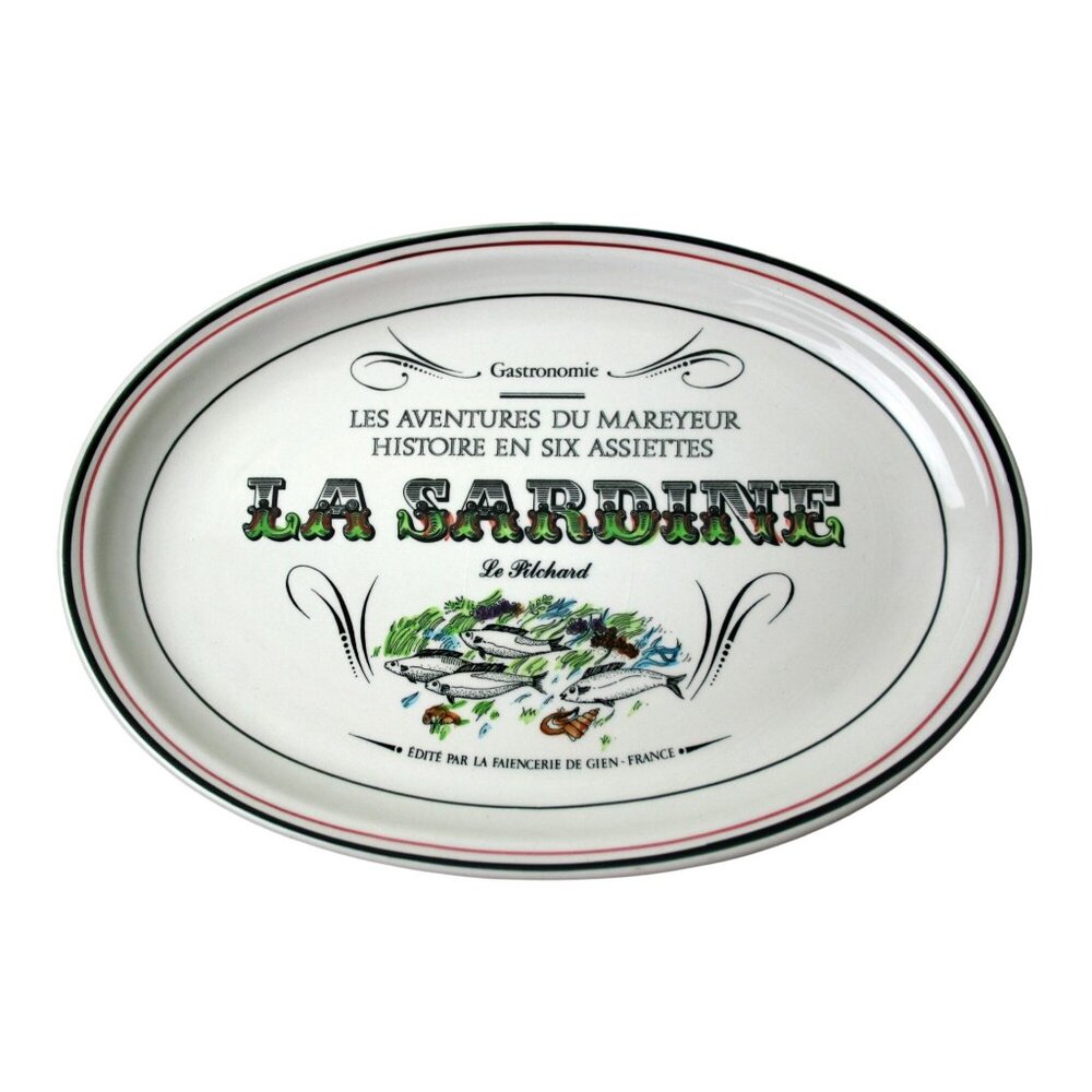 Set Of 6 Gien France "La Rascasse L'Aiglefin Le Thon Le Rouget La Barbue La Sard - Picture 9 of 12